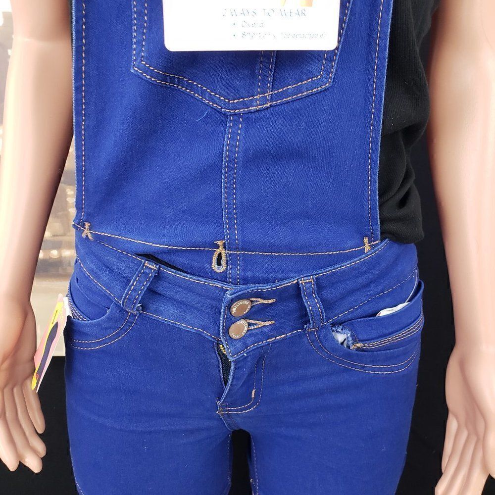 Blue Overall Curvy Skinny Push Up Small - Picture 2 of 5